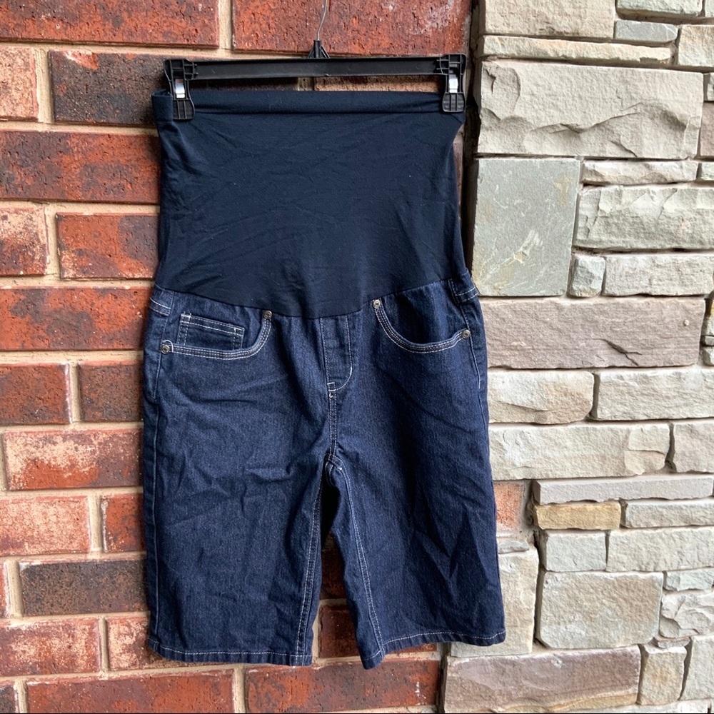 Bella Vida Dark Blue Maternity Shorts Sz S